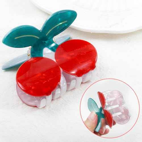 Fruit Claws Clips - Strawberry Hair Clips (Lemon/Cherry/Watermelon) - Cellulose Acetate Hair Clips for Women - Fun Summer Hair Accessories 4Pcs