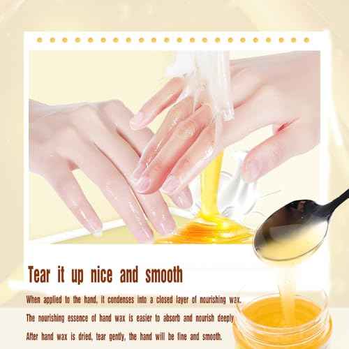 2PCS/Set Honey Milk Hand Wax Mask Moisturizing Paraffin Peel Off Wax Hydrating Nourishing Repair Skin Film Cream Exfoliating Calluses For Cracked,Dry,Aging Hands