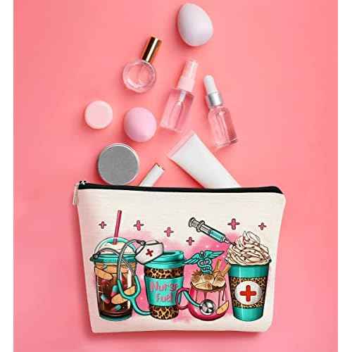 Nurse Gifts - Nurse Makeup Bag, Nurse Zipper Bag Cosmetic Bag, Nursing Bags for Nurses, Nurse Accessories for Work, Nurse Gifts Bulk, Nurse Graduation Gift, Funny Appreciation Gift