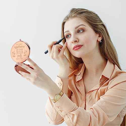 Huwena 12 Pcs Christmas Christian Gifts for Women Bulk Bible Verse Makeup Compact Mirror Inspirational Religious Gift Pocket Mirror for Coworker Teacher Employee Travel Church Scripture Party Present