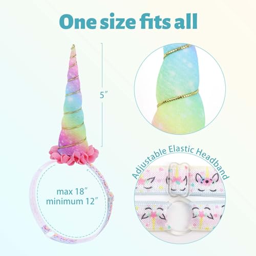 Unicorn Headband for Girls Horn Hairbands Cosplay Birthday Party Head Bands Halloween Christmas Hair Accessory