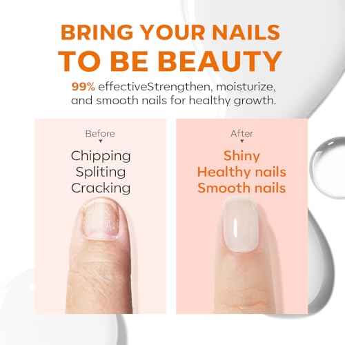 modelones Nail Strengthener, Milky White Nail Polish Natural Nail Concealer Foundation Air Dry Nail Growth Polish for Damaged Nails Imperfection Masking Gifts for Women 15ml