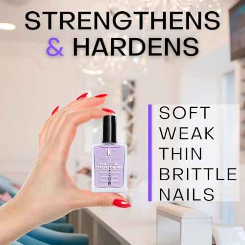 Ellie Chase Horsetail Nail Strengthener, Growth, Hardener, Repair Treatment Polish 0.5 OZ/Help Splits, Breaks, Thin, Weak, Chipped, Damaged, Cracked, Peeling Nails/Grow Strong Hard Thicker Nails