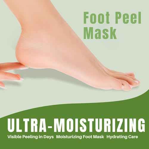 Oh K! Foot Peel Mask - Aloe Vera - Foot Peeling Mask for Dry Feet and Cracked Heels - Feet Exfoliant with Aloe Vera and Peach Extracts - 1 Pair