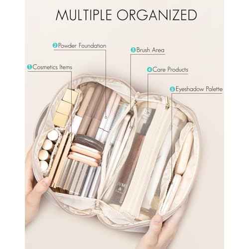 Vlando Mothers Day Gifts,Initial Makeup Bag,Travel Makeup Bag,Teacher Appreciation Gifts Birthday Gifts Bridesmaid Gifts Bride Wedding Gifts Graduation Gifts Valentine's Day Gift(Letter M)