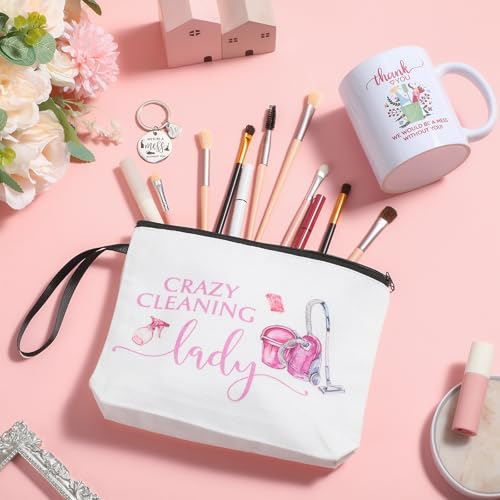 Havawish 3 Pcs Christmas Cleaning Lady Gifts Include Cleaning Makeup Bag Thank You Coffee Mug 11 oz Novelty Mug Housekeeper Appreciation Gifts