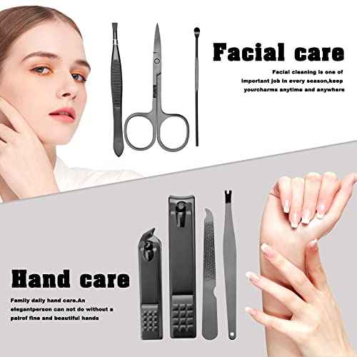 Manicure Set 7 In 1 Stainless Steel Nail Kit Manicure Kit Gifts for Dad Gifts for Christmas Nail Clippers for Men Gift Under 5 Dollars Nails Tools with Travel Case Mens Stocking Stuffers