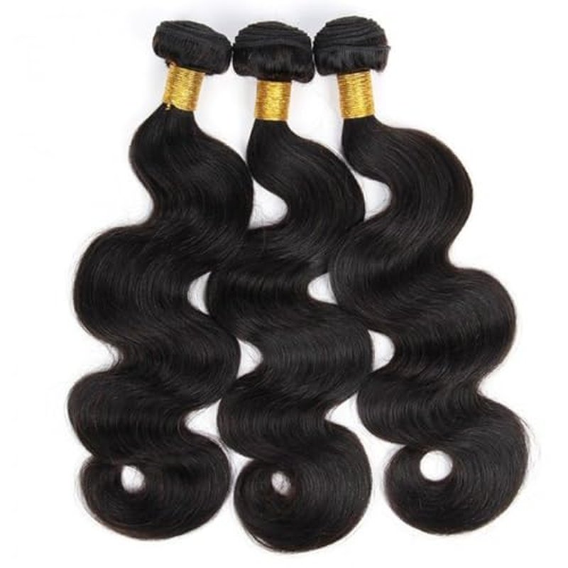 Body Wave Bundles Human Hair 16 18 20 Inch Human Hair 3 Bundles 100% Unprocessed Brazilian Raw Weave Bundle Human Hair Extensions for Black Women Natural Color