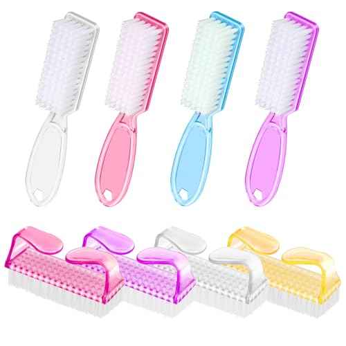 Nail Brushes for Cleaning Fingernails, Handle Grip Nail Scrubber Brush, Manicure Tools Scrub Brushes Kit, Toenail Brush To Clean Under Nails Pedicure Foot Small Brush Women Men (8 Pack)