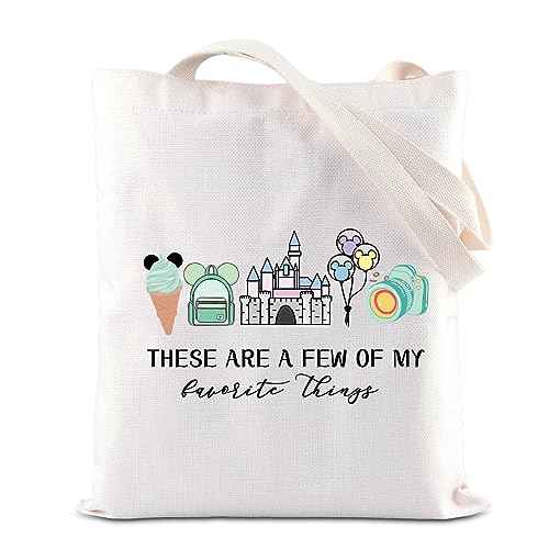 Vacation Trip Gift Fairytale Fans Shoulder Bag Mouse Family Trip SnacksTote Bag Magic Kingd*m Gift Mouse Ice Cream Handbag (F-things Mouse Tote)