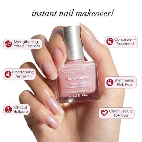 Dermelect Makeover Ridge Filler - Award-Winning Nail Treatment, Strengthens, Moisturizes, Conceals Imperfections, Keratin & Peptide Enriched, For Healthy, Smooth Nails