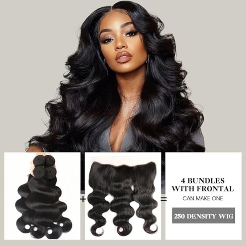 12A Brazilian Human Hair Bundles Body Wave Single Bundle Virgin Hair Bundles Body Wave Human Hair Sew in Weave Natural Black Color Hair 26 inch