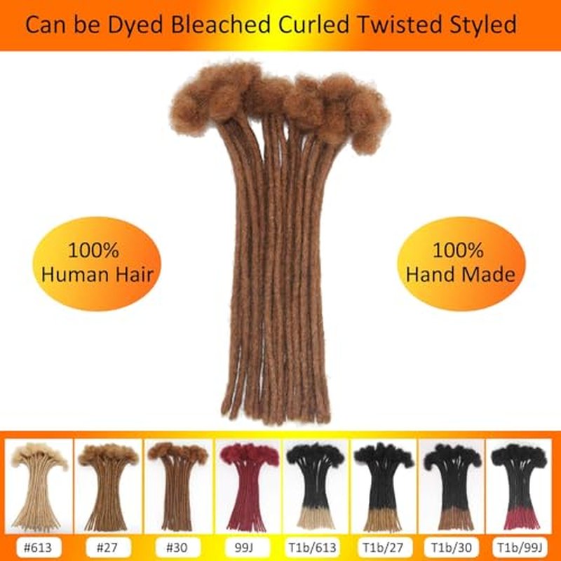 Brown Loc Extensions Human Hair 0.4 cm 8 Inch 30 Strands #30 Dreadlock Extensions Human Hair Loc Extensions Dreads Extensions for Men Women Kids Real Human Hair Locs Handmade Permanent Locs
