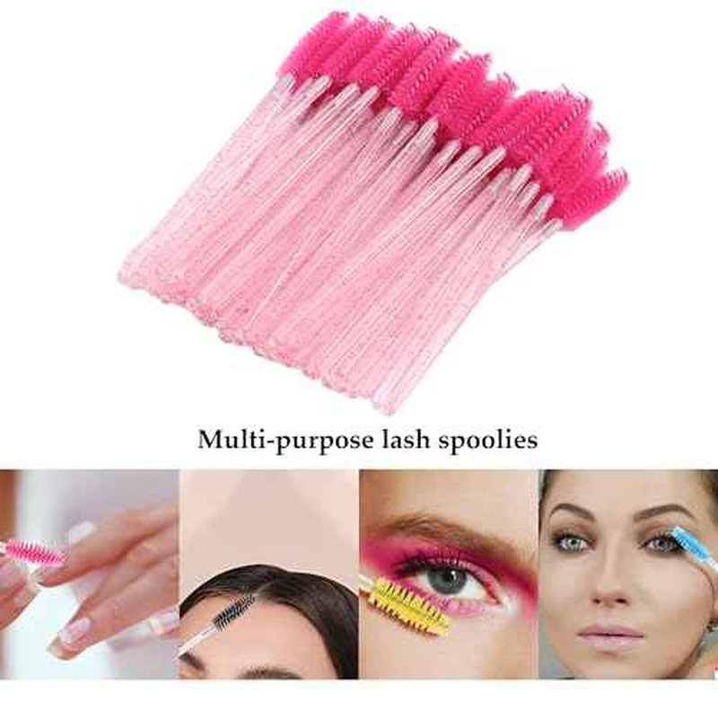 500pcs Eyebrow Brush Lash Spoolies for Eyelash Extensions Eyelash Brush Comb Disposable Mascara Wands Eye Lash Brush Eyebrow Spoolie