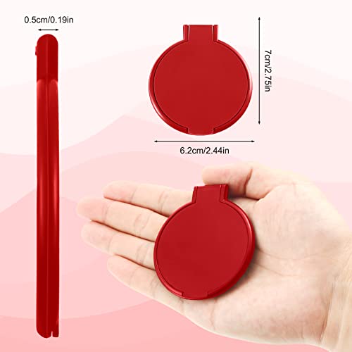 36 Pcs Compact Mirror Bulk Portable Round Makeup Mirror Mini Foldable for Purse Women Travel Daily Use Mother¡®s Day Gifts (Red)