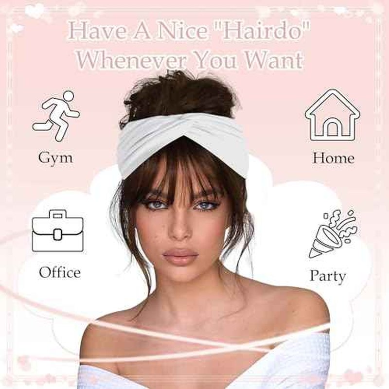 Wide Headbands for Women Cute Boho Headband Solid Color Knotted Turban Head Bands Soft Hair Wraps Pink Head Scarf Fashion Turban Hairband Black Scarf Headband For Women¡¯s Hair Accessories