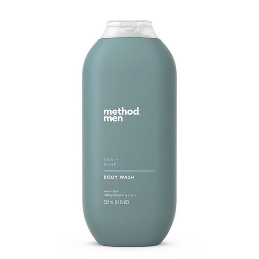 Method Men Body Wash, Sea and Surf Scent, Paraben and Phthalate Free, Quick-Lathering Cleansers, Cruelty Free, 18 oz (Pack of 1)