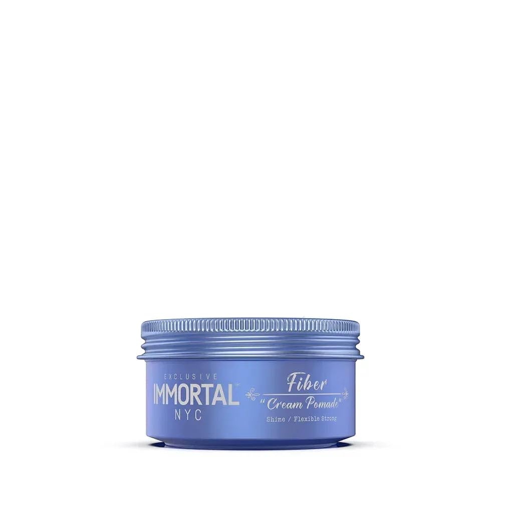 Immortal NYC Fiber Cream Hair Pomade - Flex Strong Hold - Low Shine All Natural Water-Based Cream Pomade for Men - No Residue, All Hair Types