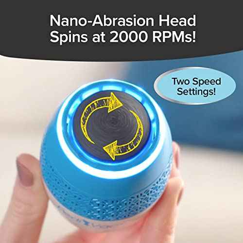 As Seen On TV Electric Callus Remover + Built-In Vacuum Sucks Up Shavings,Gently Removes Calluses & Dry Skin in Seconds, Mess-Free, Spins at 2000 RPMs, LED Light, 2 Speed Settings, 3.5"x 2.5"