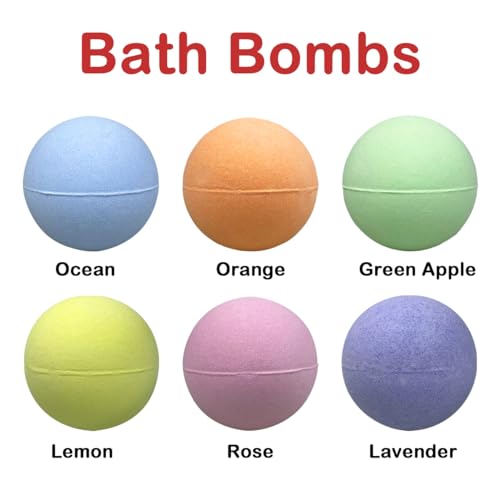 Jofan 6 Pack Christmas Bath Bombs Bubble with Christmas Squishy Toys Inside for Kids Girls Boys Women Christmas Stocking Stuffers Gifts