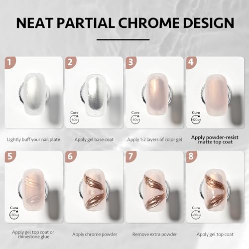 GAOY Matte Gel Top Coat, 16ml Powder-Resist Matte Finish for Detail Chrome Powder Painting Long Lasting UV Gel Nail Art DIY