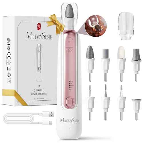 MelodySusie Professional Manicure Pedicure Kit,8-in-1 Electric Nail Drill Set with 5 Speeds,Rechargeable Cordless E-File with 360¡Æ LED Light,Perfect Hand Foot Care Trimmer Polish Tools - PC760G