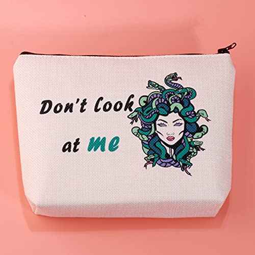 JXGZSO Funny Snake Women Cosmetic Bag Greek Makeup Zipper Pouch Snake Hair Lady Travel Bag Greek Mythology Gift