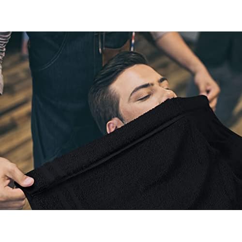 Utopia Towels Cotton Bleach Proof Salon Towel 16 by 27 inches, Bleach Safe Gym 100% Cotton Hand Towel, 24 Pack, Black