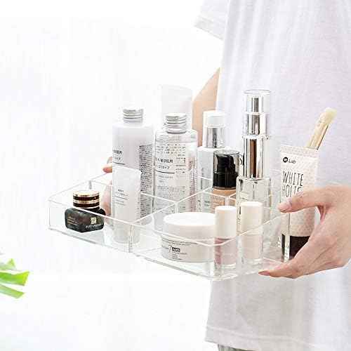 Sooyee Clear Makeup Organizer,9 Spaces Vanity Organizer Cosmetic Display Cases for Lipstick,Makeup Brushes and Skin Care Products,Plastic Makeup Storage