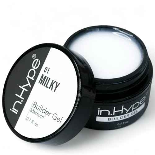 IN.HYPE Hard Builder Gel for Nail Extension/Strengthening Self-leveling Milky white #1