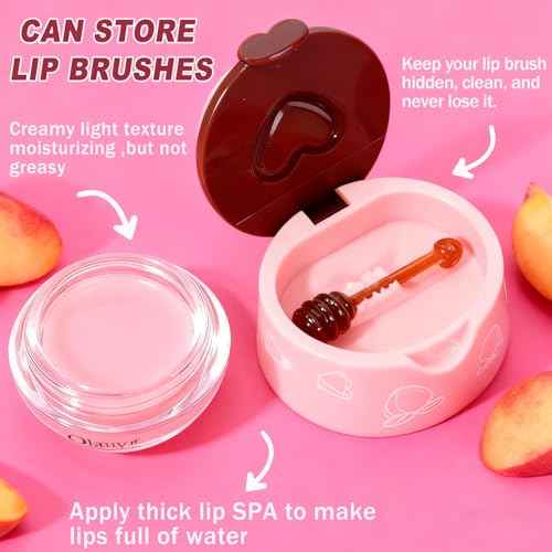 9 PCS Bee Lip Balm Honey Pot, Strawberry, Watermelon, Coconut, Aloe, Cherry, Grape & Peach Flavors, Honey Lip Balm Bulk, Moisturizing Lip Mask Overnight for Dry Cracked Lips, Reduce Lip Lines