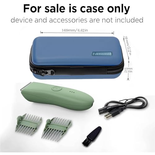 EVA Hard Case for Meridian/MANSPOT Shaver Groin & Body Hair Trimmer - Men's Grooming Organizer Storage Bag for Electric Razor and Accessories - Case Only (Blue)