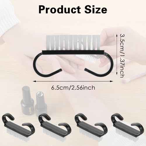 20 PCS Handle Grip Nail Brush Cleaner Black Nail Cleaning Brush Nylon Fingernail Brush Small Nail Scrubber Brush Cleaner Tools for Toes and Nails