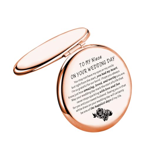WSNANG to My Niece On Her Wedding Day Gift Niece Wedding Makeup Mirror Bridal Shower Gift for Niece from Aunt Bride Gift (NieceWedding Mirror)