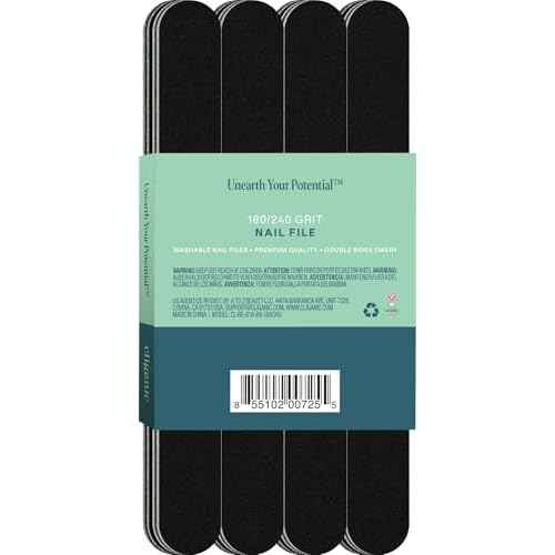 Cliganic 12 Pack Nail File Set: 180/240 Grit | Professional Emery Boards for Natural, Gel & Acrylic Nails | Washable Double Sided Kit | Cliganic 90 Days Warranty