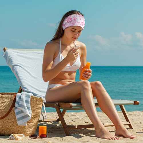 Silkfly 20 Pcs White Cotton Headbands Sets for Tie Dye Wide Headbands for Women Tie Dye Elastic Fashion White Head Wrap with Accessories for Group Party DIY Project