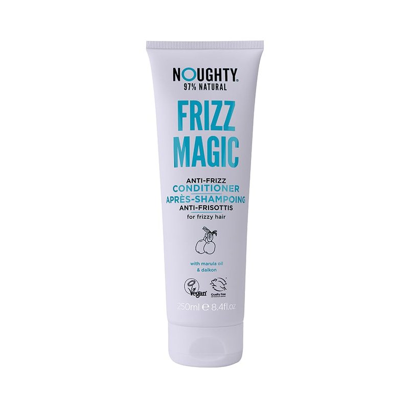 Noughty 97% Natural Frizz Magic Conditioner, Anti Frizz Cleanser for Frizzy and Curly Hair to Smooth and Shine with Marula Oil and Daikon, Sulfate Free Vegan Haircare 8.4fl.oz