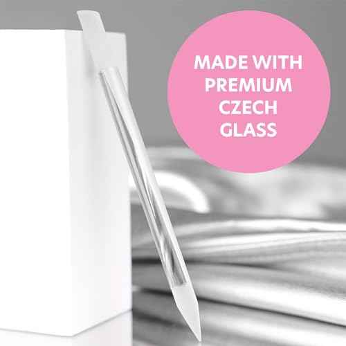BONA FIDE BEAUTY Glass Cuticle Pusher - Dual Ended Manicure Stick - Premium Czech Tools