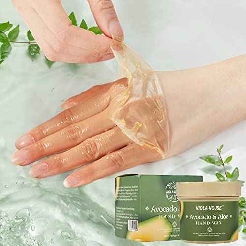 VIOLA HOUSE Hand Mask, Hand Peeling Masks, Hands Care Exfoliate Hydrating, Hands Skin Repair Renew Mask Wax For Cracked Hands, Dry, Aging Hands 150g(Avocado & Aloe)