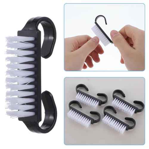 20 PCS Handle Grip Nail Brush Cleaner Black Nail Cleaning Brush Nylon Fingernail Brush Small Nail Scrubber Brush Cleaner Tools for Toes and Nails