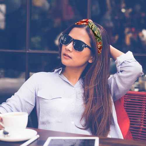 Madison Tyler Headbands for Women | Fashion Boho Headbands Top Knotted With Rhinestones Elastic Workout Hairbands | Outdoor and Party Headbands for Women Non Slip. (Floral)