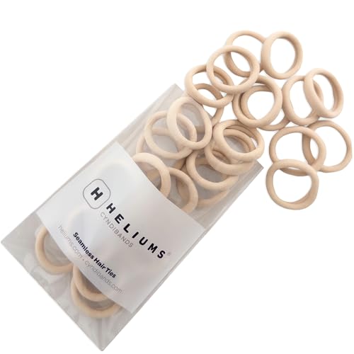 Heliums Small Soft Hair Ties - Blonde - 1 Inch Mini Nylon Bands, No Damage Ponytail Holders for Kids, Braids, and Thin Hair - 30 Count