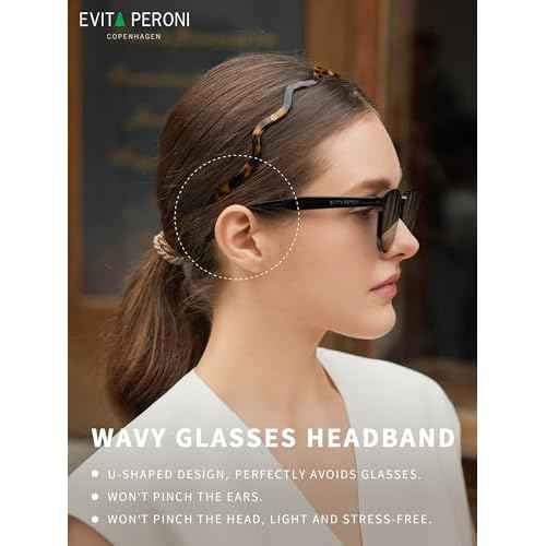 EVITA PERONI Wavy Glasses Headband Hair Band Designed for Eyewear, Comfortable Headbands for Women Fashion Thin Headbands Non Slip No Pressure, No Headache