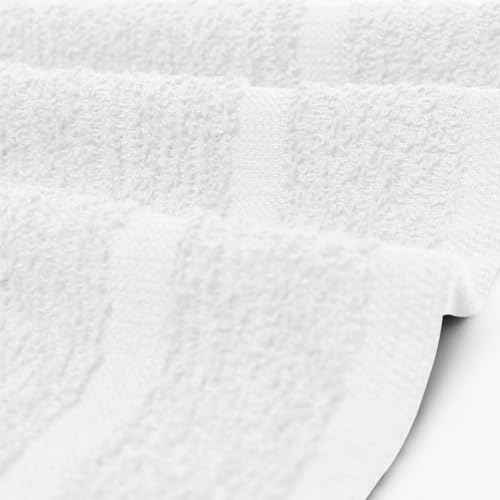 Avalon Towels Cotton Washcloths ? (Pack of 24) Size 12x12 Inches, 100% Ring Spun Cotton, Soft & Absorbent Face Towels, Gym Towels, Hotel and Spa Quality, Reusable Fingertip Towels (White)