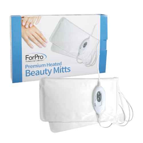 ForPro Professional Collection Premium Heated Mitts, Electric Thermal Moisturizing Hand Warmers for Spa Treatments, Dual Temperature Settings, 1-Pair
