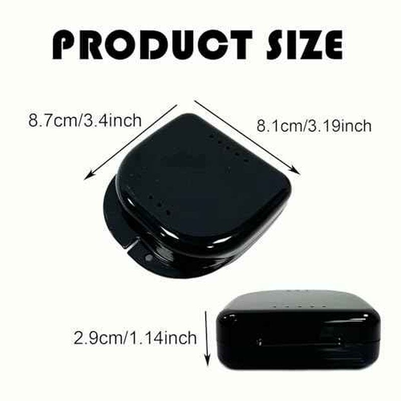10 Pack Retainer Case,Dental Retainer Box with Vent Holes,Multicolor Storage Container for Aligner Mouth Guard Denture Box (Black)