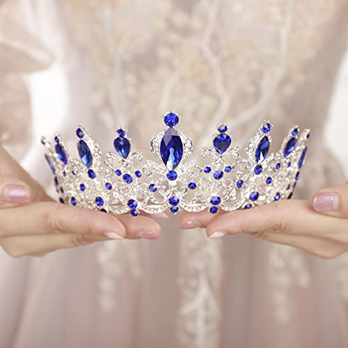 JWICOS Tiara and Crown for Women and Girls Crystal Headbands Tiara Queen Crown Hair Accessories for Birthday Bride Bridesmaid Wedding Prom Halloween Costume Christmas