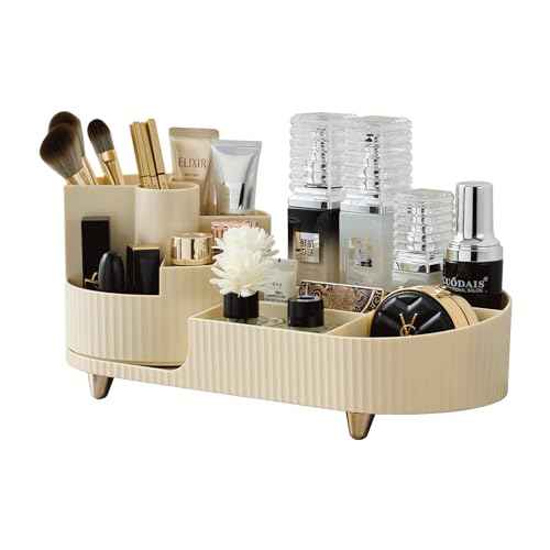 New 360 Rotating Makeup Organizer - Large-Capacity Vanity Organizer, Stores Makeup Brushes and More, Keeps Countertop Clean and Tidy