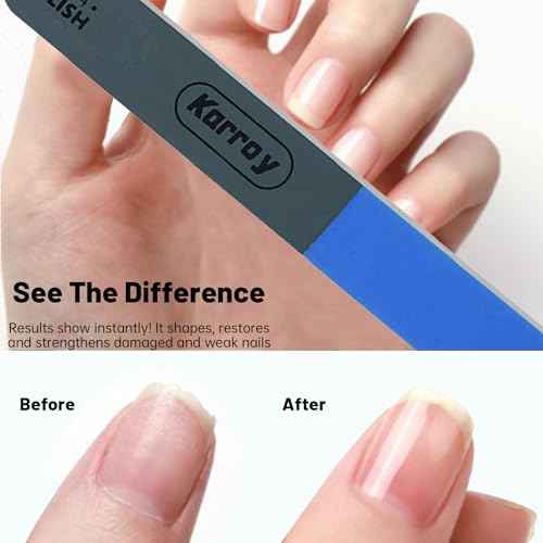 Nail File and Buffer for Natural Nails Dual Sided 4 Steps Shorten-Shape-Smooth-Polishing Nail Tools 20pcs