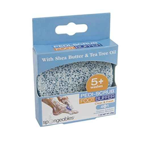 Spongables Pedi Scrub Foot Exfoliating 5+ Wash Travel Sponge, Clean & Fresh, 1 Count
